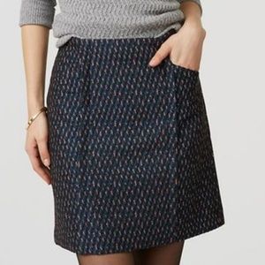 Loft Candy Candy Cane Tweed Shift Skirt